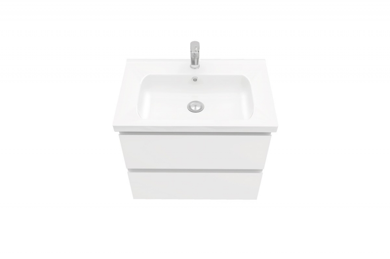 Тумба подвесная ELECTRA 70 с умывальником Creavit Ideal 70, УЛЬТРА белый глянец