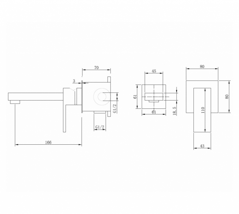Смеситель ABBER Daheim  для раковины скрытого монтажа, белый матовый