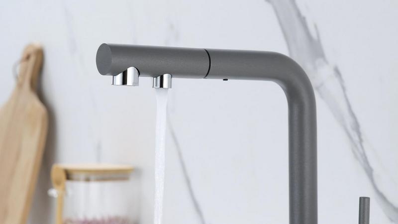 Смеситель PAULMARK SERPENTINE (серый/серый металлик)