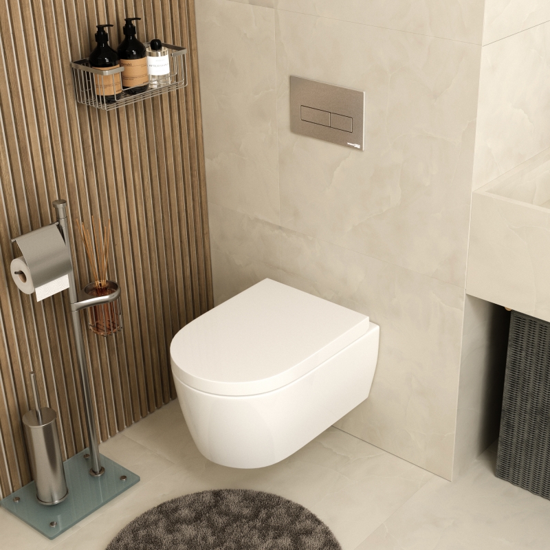 Система инсталляции для унитазов Aller с кнопкой в цвете сатин