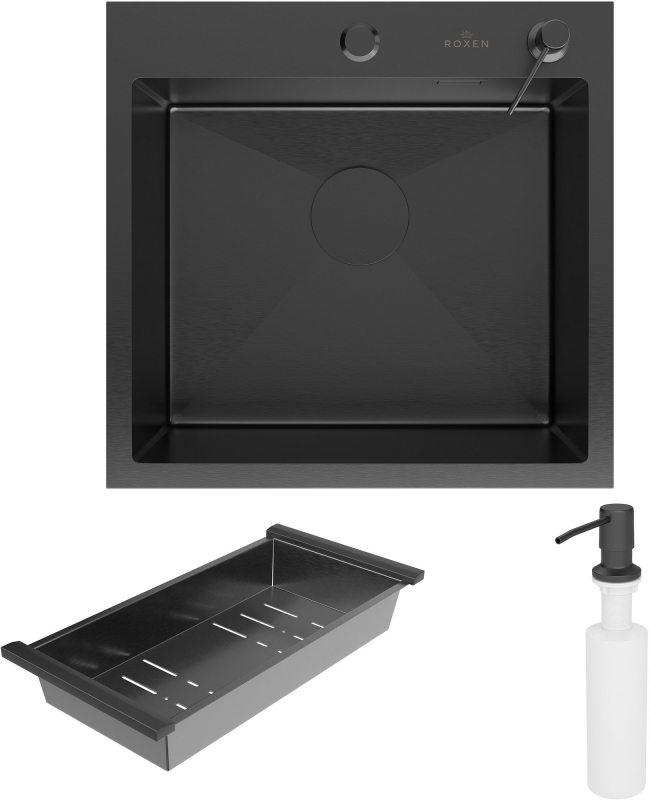 Кухонная мойка Roxen Simple 50x50 PVD blaсk