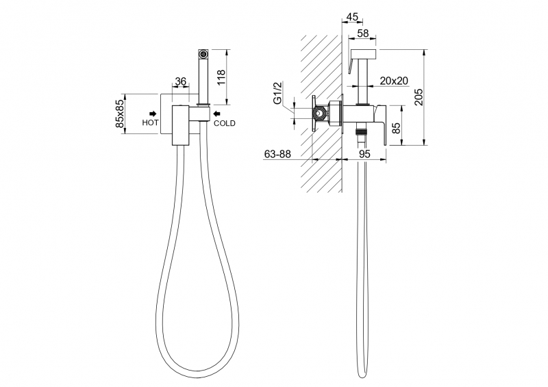Гигиенический душ AQUATEK  Либра, хром