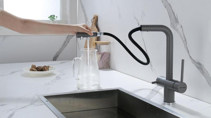 Смеситель PAULMARK SERPENTINE (серый/серый металлик)