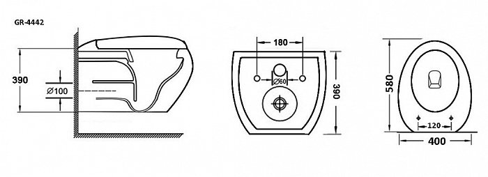Унитаз  подвесной Vitra Memoria безободковый унитаз, белый глянец с крышкой в комплекте