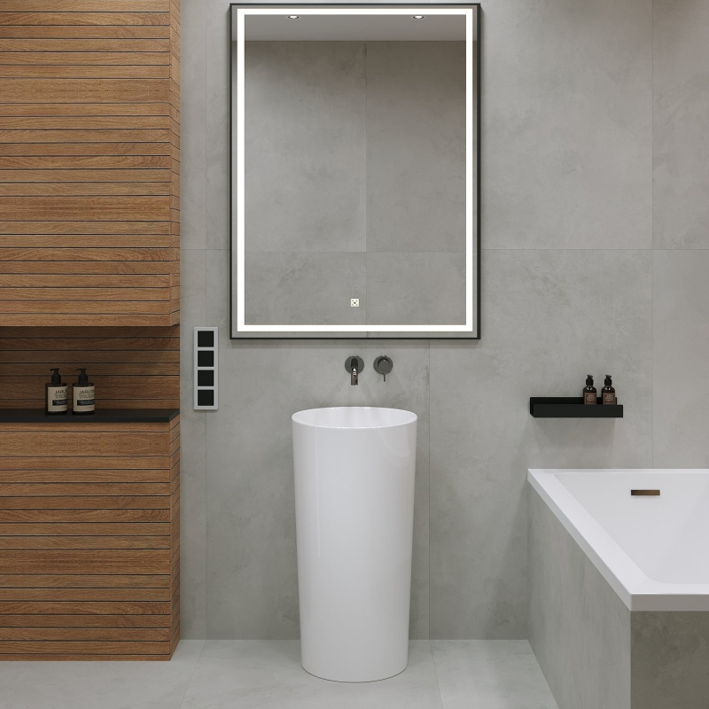 Умывальник напольный Wellsee Callipy Art  42x42 белый глянец