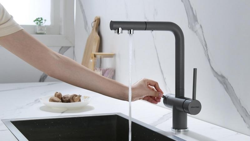 Смеситель PAULMARK SERPENTINE (серый/серый металлик)