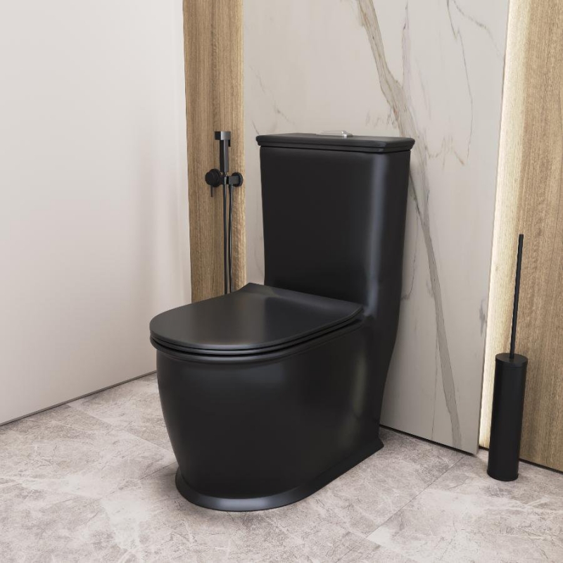 Унитаз напольный Grossman  67x35 сиденье Duroplast, микролифт, черный матовый