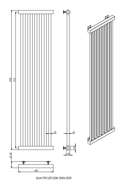 Дизайн-радиатор STINOX QUATRO хром