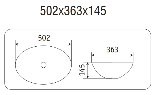 Умывальник CeramaLux 50*36*14,5 серый