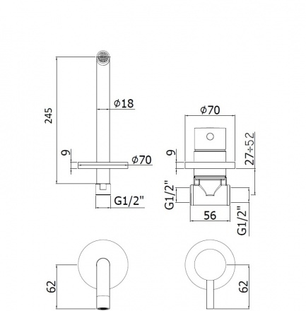 Смеситель для раковины Paffoni Light, излив 25 см цвет белый