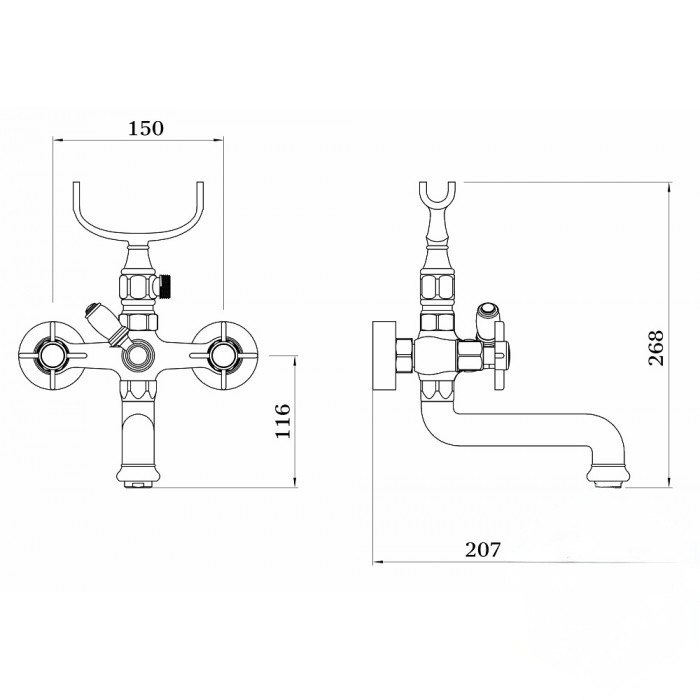 Cмеситель для ванны GANZER BRONZE