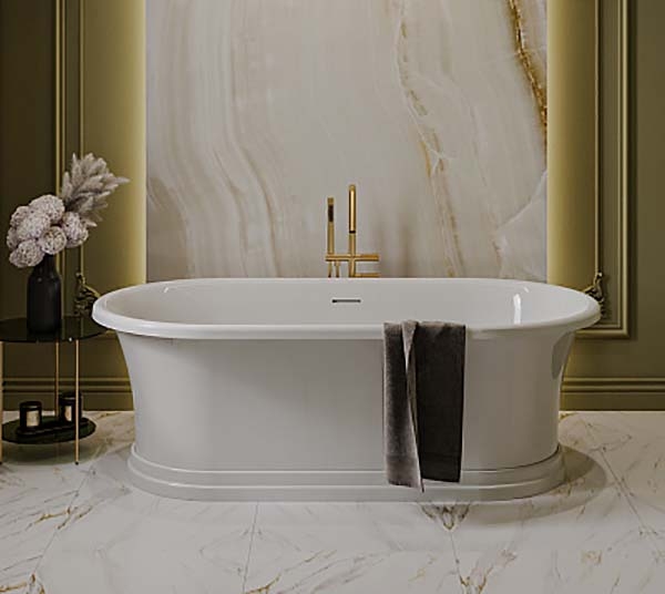 Ванна из искусственного камня Belux Монро белая 175x90 