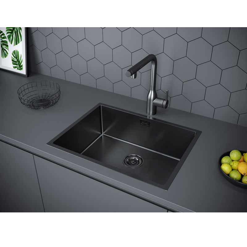 КУХОННАЯ МОЙКА PAULMARK NEXT-580 вороненая сталь