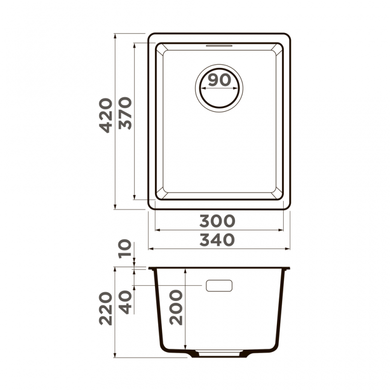 Кухонная мойка Omoikiri Kata 34-U-BL Artgranit/черный