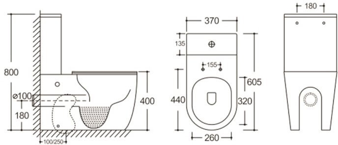 Унитаз-компакт Cerutti Spa ORLTER  60,5x37 сиденье Duroplast, микролифт, белый