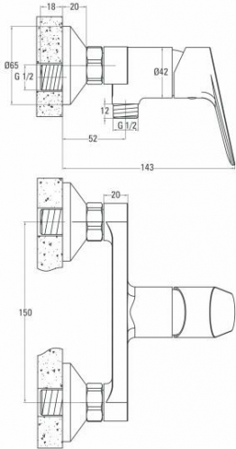 Смеситель для душа DEANTE CHABER, хром