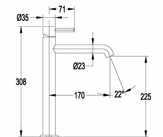 Смеситель для раковины Grocenberg высокий, хром
