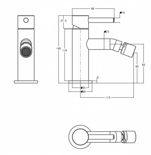 Смеситель для биде Grocenberg Хром