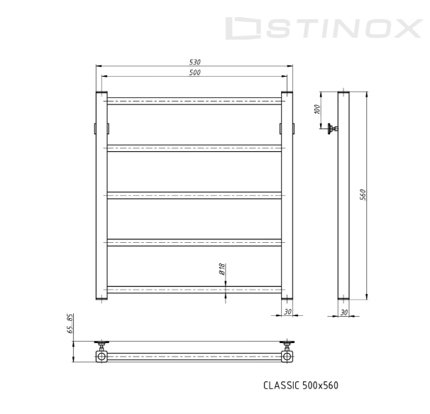 Полотенцесушитель Stinox Classic хром