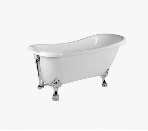 Свободностоящая акриловая ванна BelBagno на ножках хром 168*72