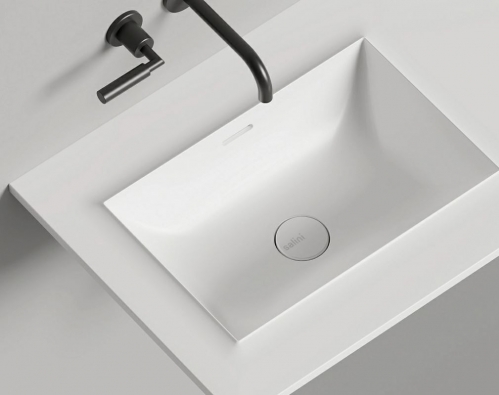 Раковина-столешница Onda Edge Round 1300x500 мм (S-Stone, белый матовый)