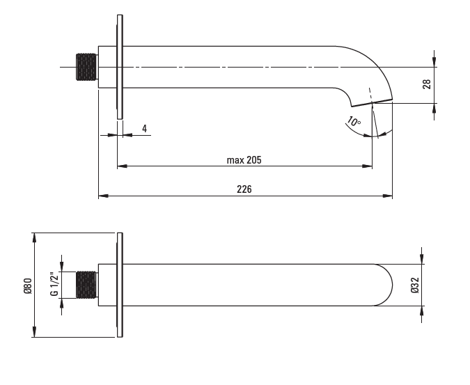 Излив для ванны Deante Silia графит