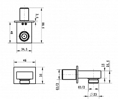 Подключение для душевого шланга Villeroy&Boch хром