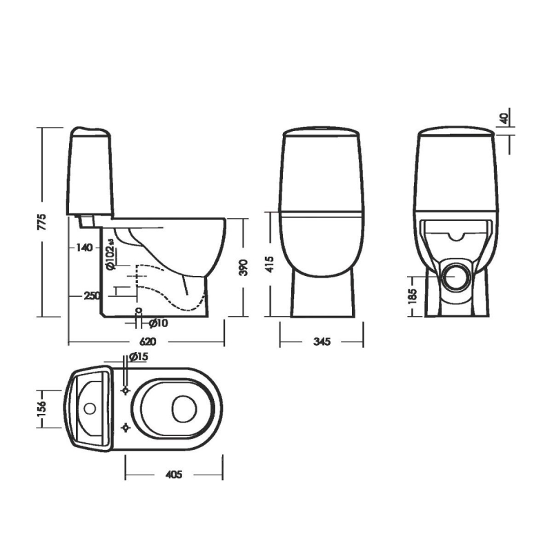  Унитаз-компакт Best Comfort белый с сиденьем в комплекте 37*62