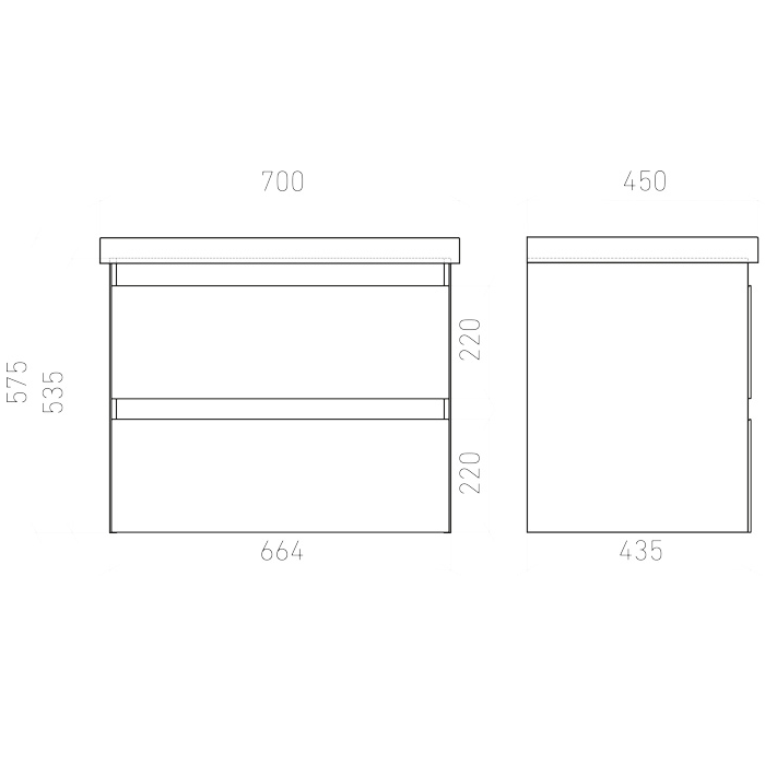 Laparet Тумба подвесная Vitrum 70 с умывальником Cerastyle Elite 70, белый матовый