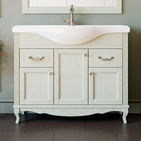 Тумба с раковиной ValenHouse Эллина 105 слоновая кость, фурнитура бронза