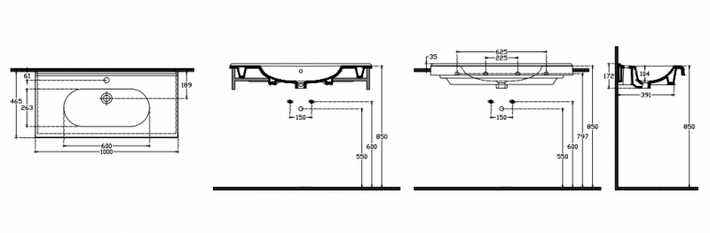 Isvea Sentimenti Flat Умывальник подвесной, 1000х468 мм