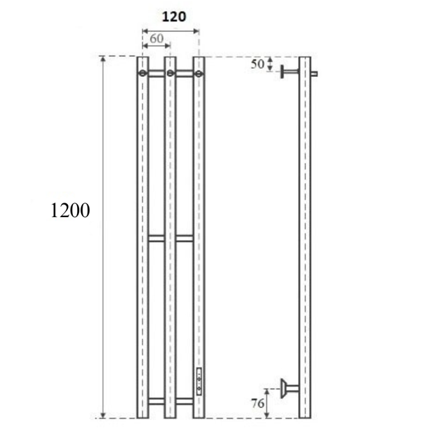 Маргроид Inaro СНШ 120*6*12 скрытого монтажа, таймер справа 