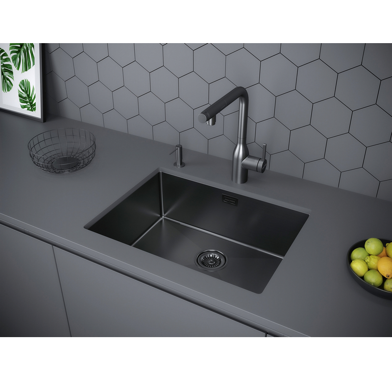 КУХОННАЯ МОЙКА PAULMARK NEXT-580 вороненая сталь