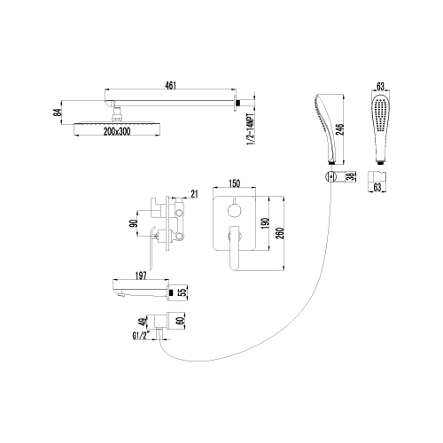 Душевая система Lemark Melange