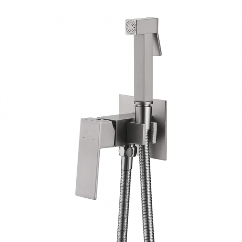 Смеситель ABBER Daheim с гигиеническим душем, нержавеющая сталь