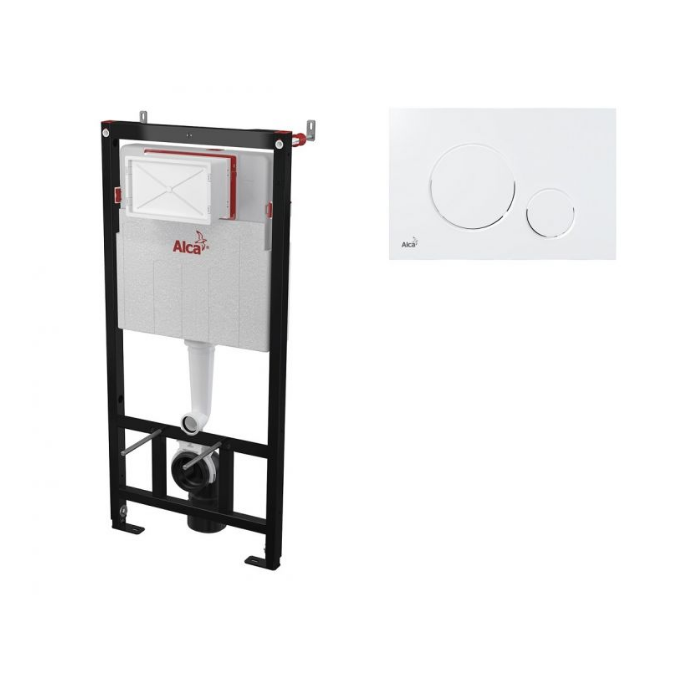 Инсталляция для унитаза AlcaPlast c клавишей смыва  (белая)