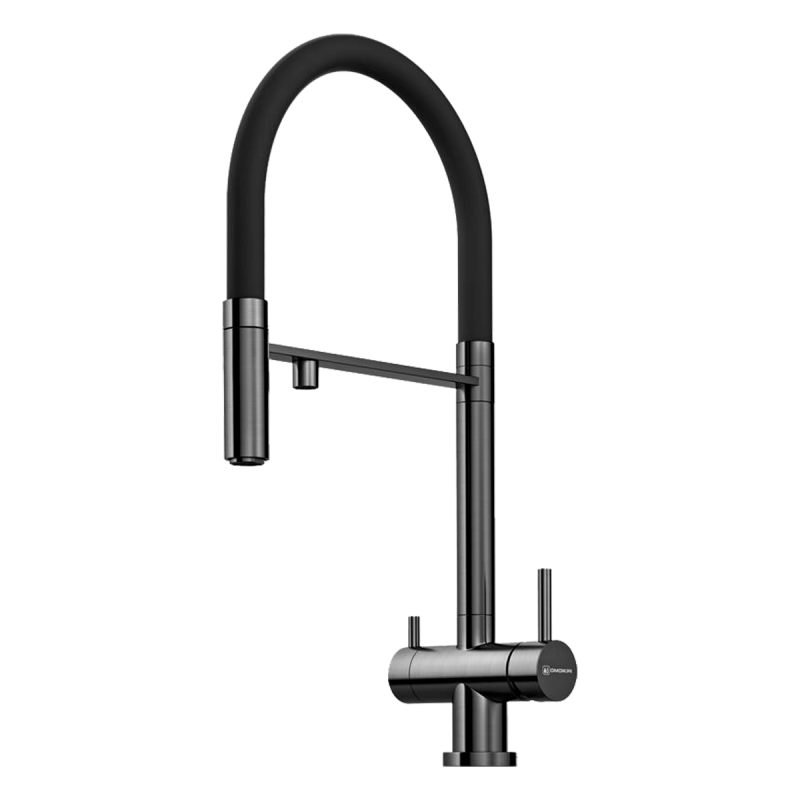 Смеситель для кухни Omoikiri Kanto вороненая сталь/черный