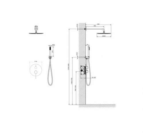 Душевая система  AQUATEK  Европа графит