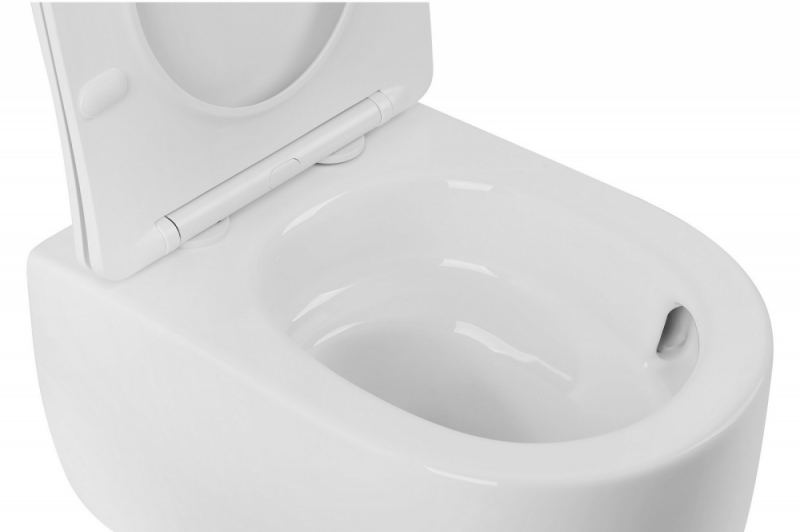 Унитаз ABBER Bequem подвесной белый, безободковый, смыв торнадо