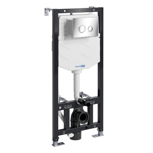 Система инсталляции для унитазов Aller Wasser Kraft с панелью смыва в цвете сатин