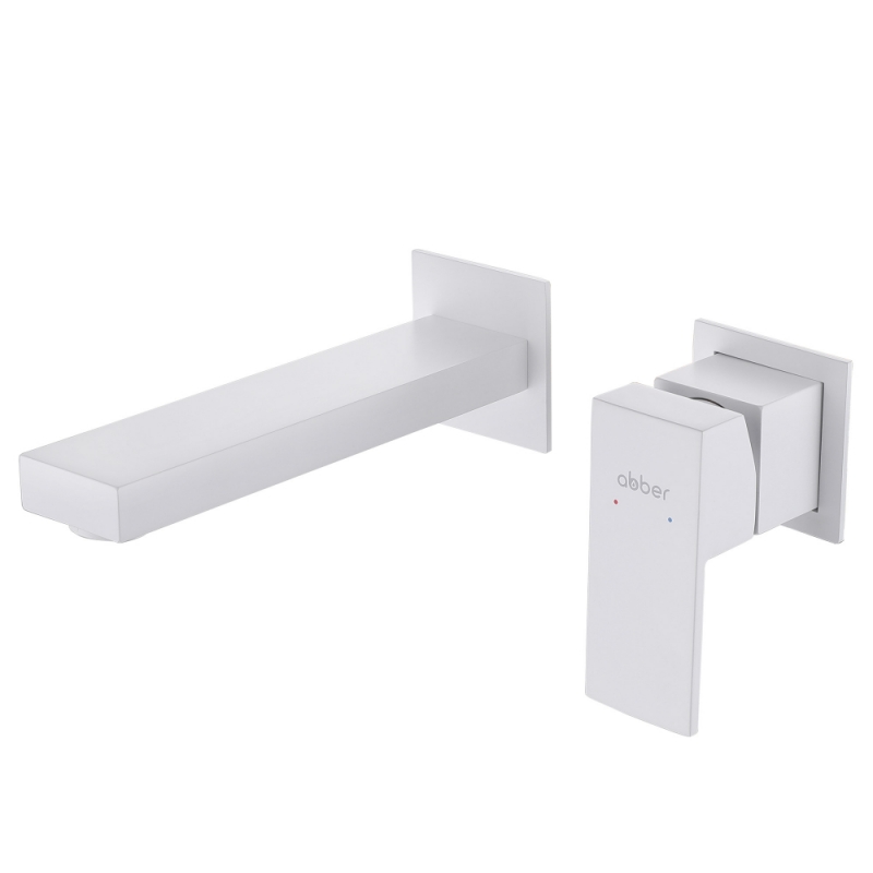 Смеситель ABBER Daheim  для раковины скрытого монтажа, белый матовый