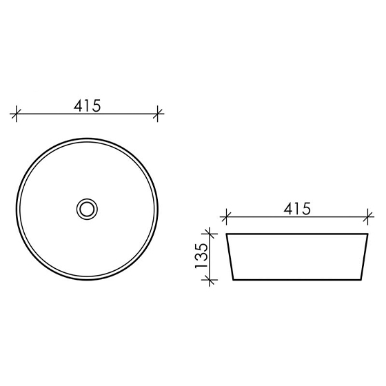 UP Раковина накладная, 41,5*41,5, глянцевый белый