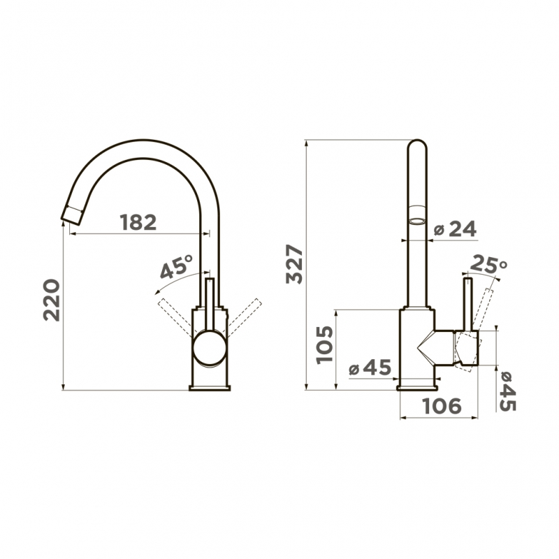 Смеситель для кухни Omoikiri Shinagawa-LG светлое золото