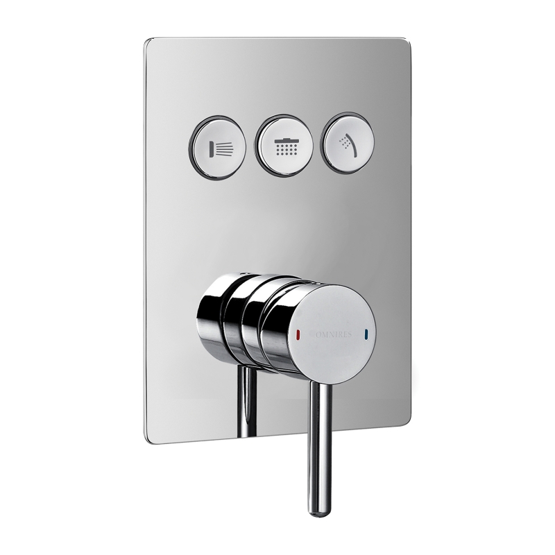 Смеситель для душа Omnires Y на 3 выхода скрытого монтажа, хром