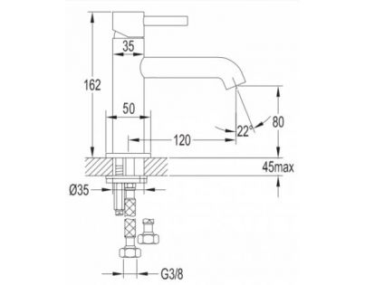 Смеситель Omnires Y для раковины, черный/золото