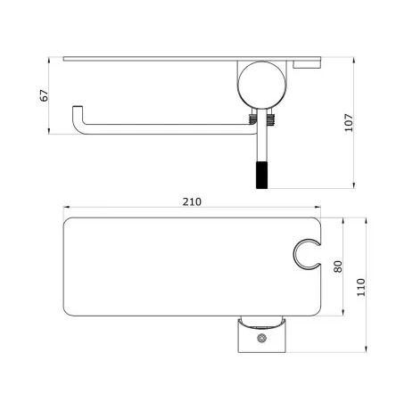 Смеситель гигиенический Vieir с полкой и держателем полотенца, графит