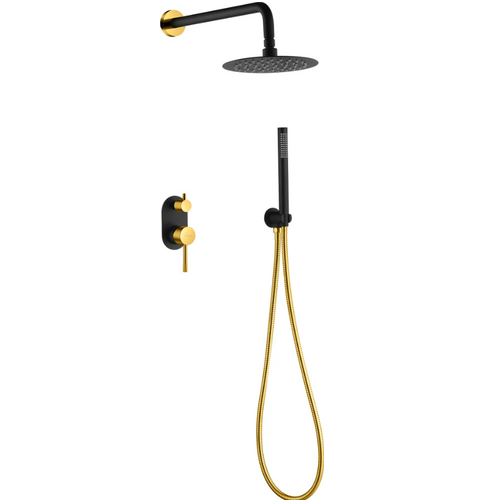 Душевая система скрытого монтажа Boheme Uno черный/золото