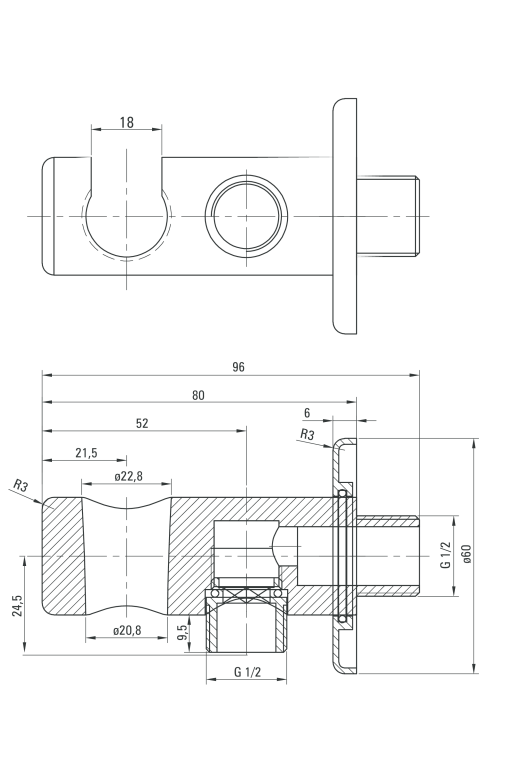  Система скрытого монтажа Deante Gold для ванной круглая, золотая
