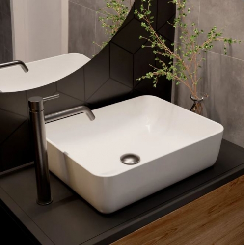 Смеситель для умывальника однорычажный AQUAme Siena графит