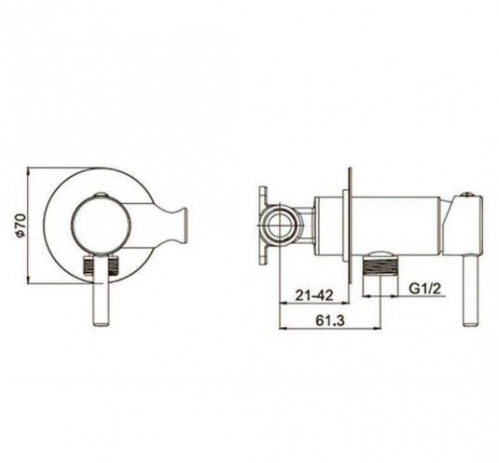 Смеситель встраиваемый с гигиеническим душем Grocenberg  матовое золото